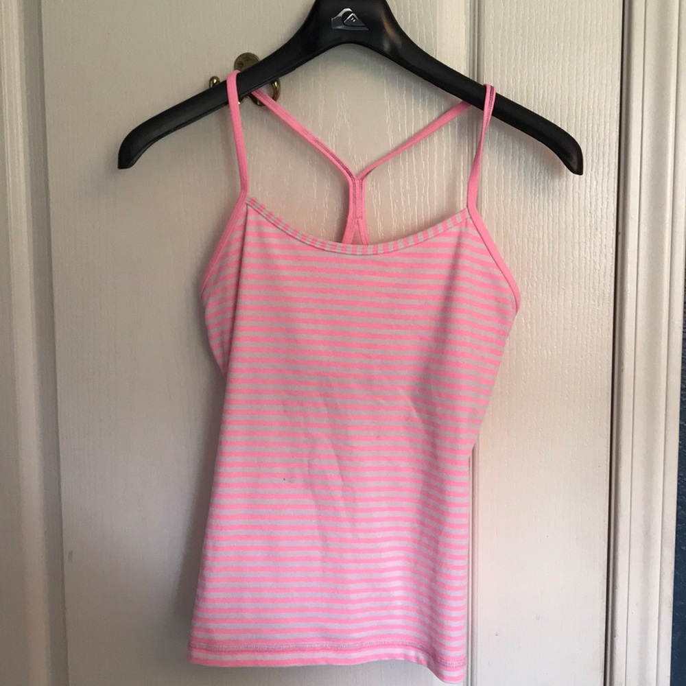 Pink striped power y tank